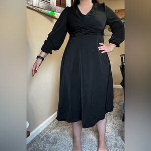 Black knee length Dress perfect for fall weddings or parties